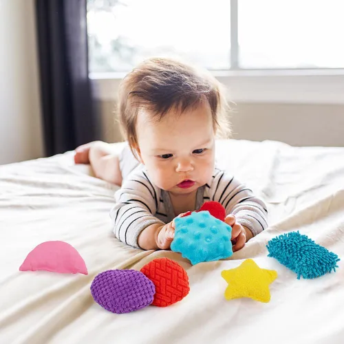 Miniatura 8 de Teytoy Puf sensorial con textura, 12 juguetes con forma de ansiedad con bolsa de almacenamiento, desarrolla motricidad fina y juego sensorial
