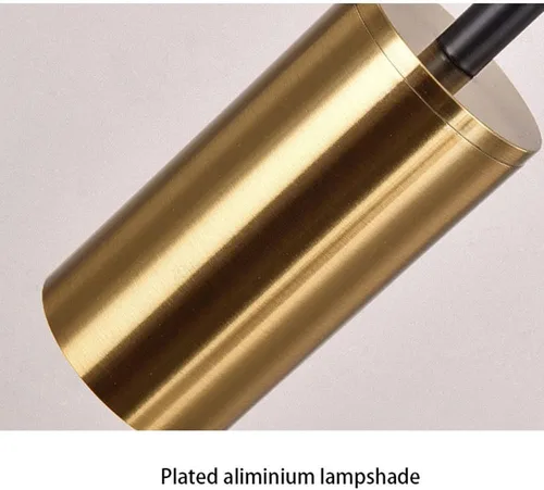 Miniatura 5 de Líneas geométricas nórdicas forma arqueada colgante de luz altura ajustable lámpara de metal iluminación negro oro moderno lámpara colgante