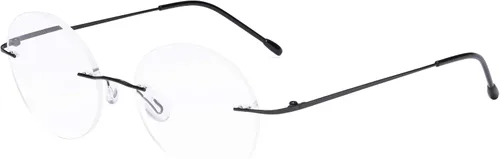 Miniatura 19 de Eyekepper Paquete de 3 lentes de lectura redondos de metal sin montura para mujeres y hombres, lectores circulares sin marco (azul/rojo/púrpura) +