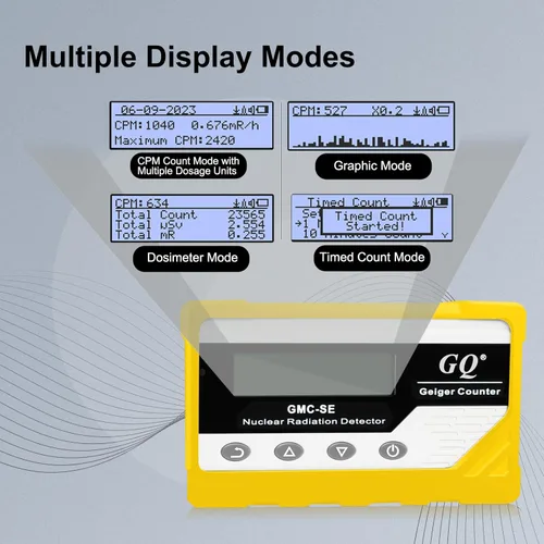 Miniatura 3 de GQ GMC-SE Geiger Detector de radiación de contador Beta Gamma de rayos X portátil Medidor de monitor de radiación nuclear digital Dosímetro