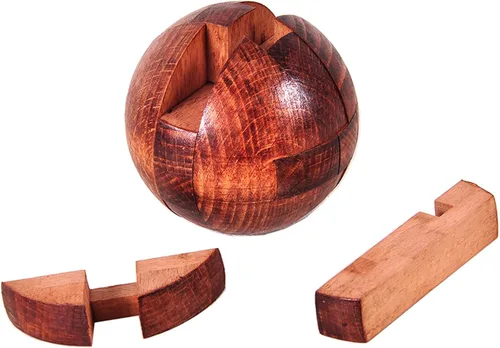 Miniatura 3 de Rompecabezas de madera para el cerebro, rompecabezas de madera grande hecho a mano, bola mágica, juguete de inteligencia, juegos de inteligencia