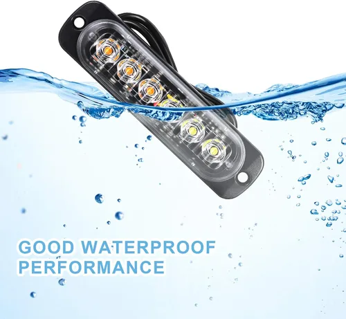 Miniatura 4 de Frienda 12 luces LED estroboscópicas ámbar 6 LED de advertencia de seguridad intermitente luz de rejilla cabeza de emergencia luces de advertencia