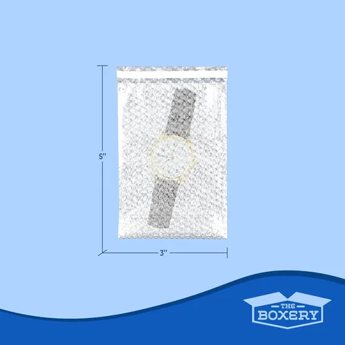 Miniatura 2 de The Boxery 3x5" Clear Self-Sealing Bubble Out Bag Pouches -50 Pack- Bubble Cushion Wrap Bags for Packing, Storage, Moving, and Shipping fragile items