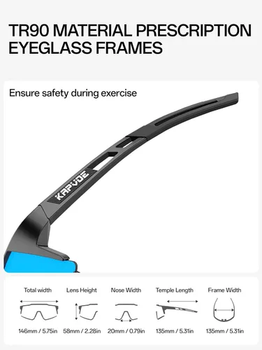 Miniatura 6 de KAPVOE Gafas polarizadas con 1 lente o 4 lentes de protección UV para mujeres y hombres, gafas de sol para ciclismo, marco TR90, para deportes