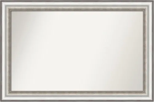 Miniatura 121 de Amanti Art Espejo de baño plateado para sobre el fregadero, 26 x 26 pulgadas, espejo cuadrado de plata antigua, marco de madera tradicional mediano