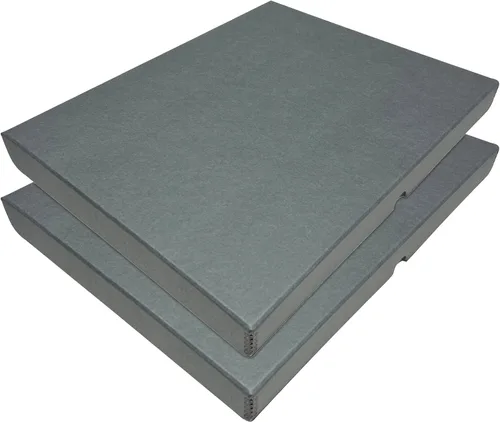 Miniatura 31 de Lineco 16x20 Caja de almacenamiento tipo folio negra con tapa, 1.75" de profundidad. Sin ácidos con borde de metal. Preserva la longevidad