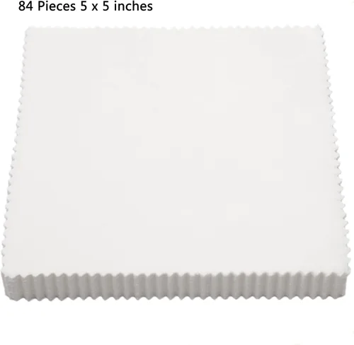 Miniatura 2 de Nodsaw Paquete de abalorios blancos sólidos, 84 cuadrados de tela de algodón de 5 pulgadas