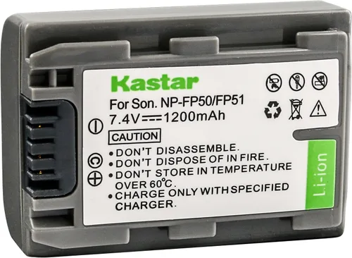Miniatura 2 de Kastar Batería recargable de iones de litio de repuesto para videocámaras Sony NP-FP30, NP-FP50, NP-FP60, NP-FP70, NP-FP90, NP-FP51, NP-FP71