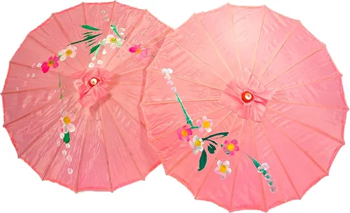 Miniatura 26 de TJ Global Paquete de 2 paraguas chinos japoneses para niños, 22 pulgadas, para bodas, fotografías, disfraces, cosplay, decoración y otros eventos, 2