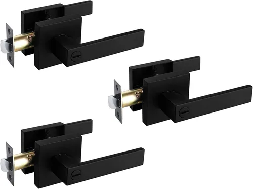 Miniatura 23 de NEWBANG Manija de palanca de puerta sólida con acabado negro mate