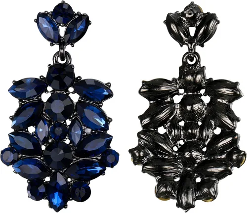 Miniatura 4 de EVER FAITH Costume Jewelry Marquise Austrian Crystal Art Deco Banquet Dangle Earrings for Women Bridal