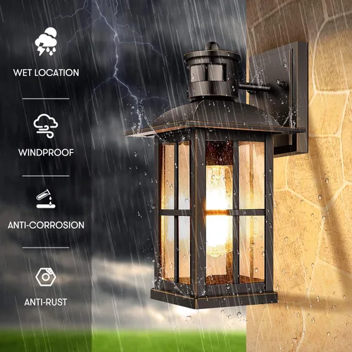 Miniatura 5 de Luz exterior con sensor de movimiento – Lámpara de pared avanzada del atardecer al amanecer, lámpara de porche impermeable, montaje de pared