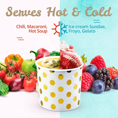 Miniatura 7 de MATICAN Vasos de papel para helado, 50 cuencos de postre desechables de 11 onzas para alimentos calientes o fríos, suministros de fiesta de 11