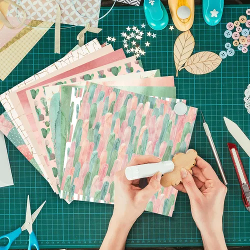Miniatura 7 de 24 hojas de 12 diseños de álbumes de recortes, 6 x 6 pulgadas, papel de cartulina para manualidades Decopodge de una sola cara, álbum de recortes