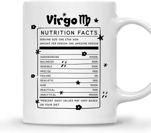 Miniatura 14 de Gossby Aquarius Nutrition Fact Taza de café – Regalo del signo del zodiaco para mujeres, cumpleaños, regalo de astrología de Navidad para mujeres