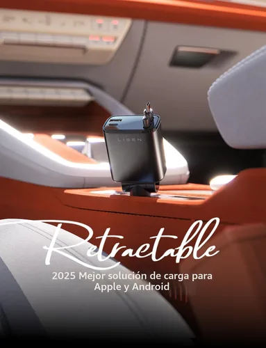 Miniatura 2 de LISEN - Cargador retráctil para automóvil, adaptador de cargador de automóvil USB C de 69 W, carga rápida para iPhone 16, 15, 14, 13, 12, Samsung