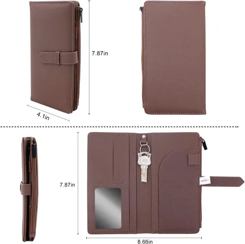 Miniatura 5 de Cartera de viaje con bloqueo RFID multiuso para pasaporte, Marrón, Classic