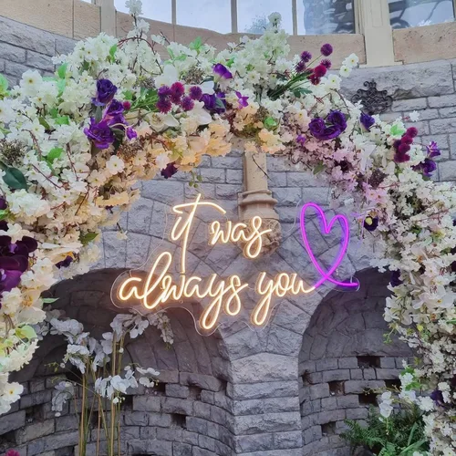 Miniatura 4 de Letrero de neón personalizado con texto en inglés «It Was Always You», letrero de neón personalizado con corazón para boda, fiesta de compromiso