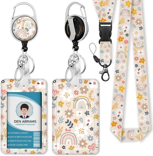 Miniatura 16 de Piefly Cordones para Insignias de Identificación, Portainsignias Positivo con Clip de Carrete Retráctil, Cordón con Tarjeta de Cita Inspiracional
