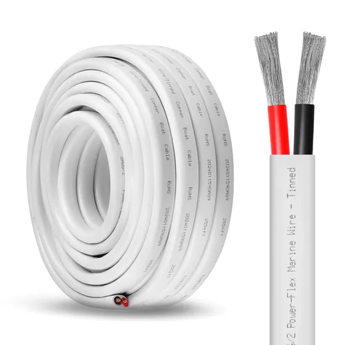 Miniatura 31 de Cable marino dúplex de calibre 10, cable de cobre estañado para barco, 150 pies, 10 AWG, estándar de EE. UU., OFC, alambre de cobre libre de oxígeno