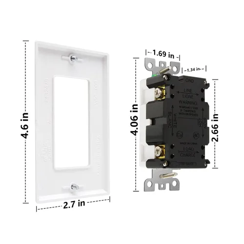 Miniatura 6 de POWAWINI - Enchufe GFCI de 15 amperios, certificación UL, receptáculos GFI de autocomprobación, resistentes a manipulaciones, resistente a la Blanco