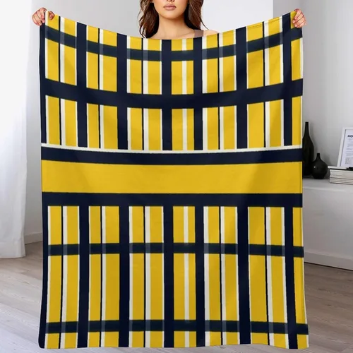 Miniatura 7 de Manta de rayas náuticas amarillas y azul marino, moderna, ultrasuave, manta de microfibra para sofá, cama para niños y adultos, 30 x 40 pulgadas