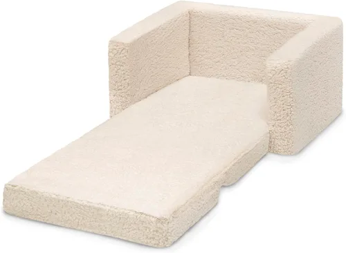 Miniatura 13 de Delta Children Cozee - Silla abatible Sherpa 2 en 1, silla convertible a tumbona para niños, crema