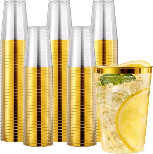 Miniatura 10 de JOLLY CHEF Vasos de plástico transparente de 12 onzas, paquete de 100 vasos de fiesta resistentes, vasos de plástico desechables para Halloween, día