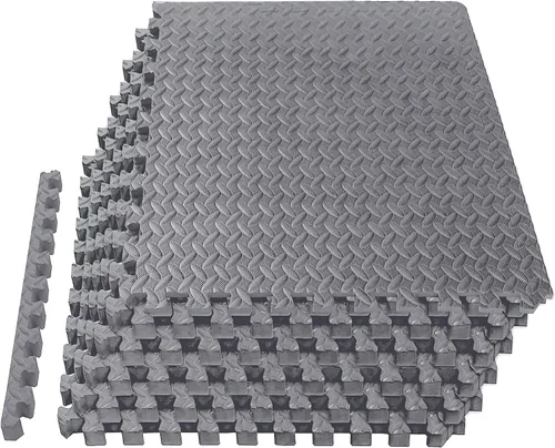 Miniatura 10 de Mat Block - Esterillas de piso de EVA para ejercicio: Tapetes de espuma interconectados de alto rendimiento - 6 baldosas (Área: 24 pies cuadrados)
