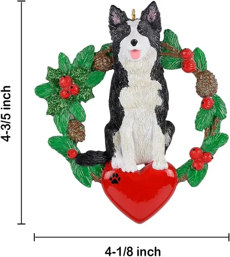 Miniatura 4 de Border Collie - Adorno de Navidad personalizado, primer regalo de recuerdo de Navidad de cachorro para padres de piel