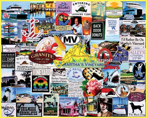 White Mountain Rompecabezas de 1000 piezas con collage estatal de Massachusetts con piezas grandes para adultos y familia de 24 x 30 pulgadas, I