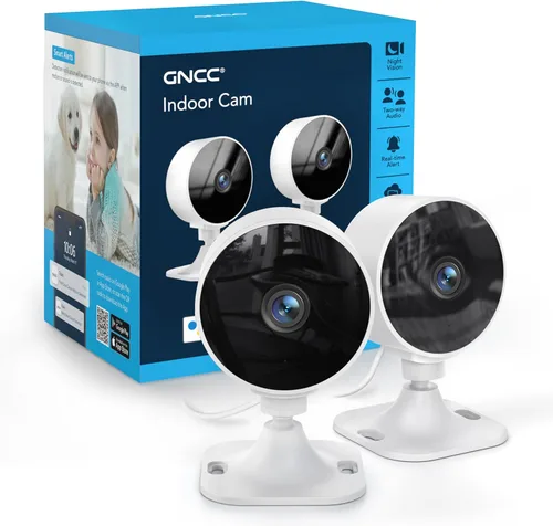 Cámaras GNCC para seguridad del hogar, cámara de seguridad interior, cámara para perros con aplicación para teléfono, detección de movimiento 1080P,