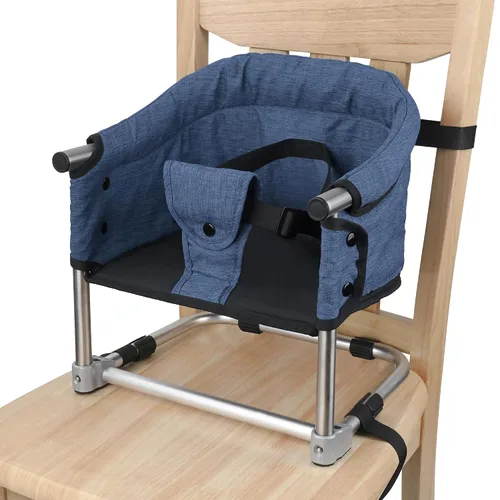 Miniatura 11 de Asiento elevador para mesa de comedor, silla elevadora portátil 3 en 1 con hebilla de seguridad, asiento de alimentación de bebé ajustable y Rojo