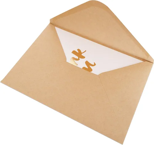 Miniatura 5 de CHRIZ.Z Tarjeta de agradecimiento – Tarjeta de textura única con letras frustradas con 1 sobres de papel kraft – 5 x 7 pulgadas en blanco