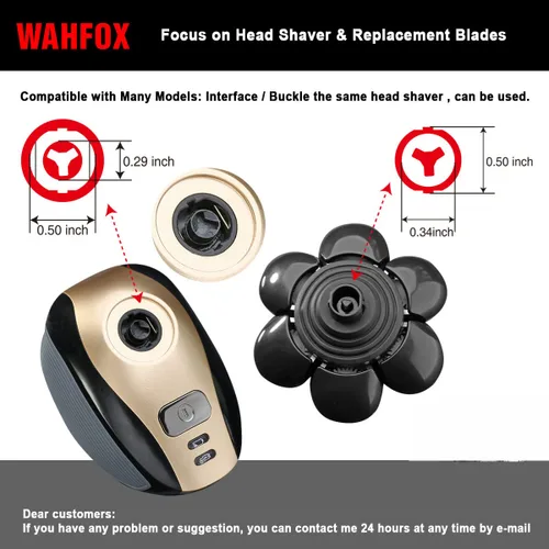 Miniatura 2 de 7 cuchillas compatibles con cabezal de afeitadora Wyklaus SHPAVVER - Cabezales de repuesto 7 cabezales para muchas marcas principales de afeitadora