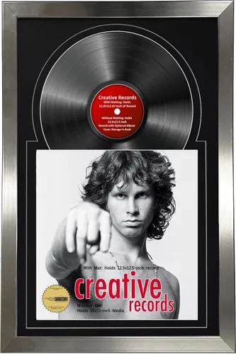 Miniatura 9 de Creative Picture Frames Marco para discos de Jukebox de 16 x 24 pulgadas con acabado de acero inoxidable de 12 pulgadas con doble paspartú blanco