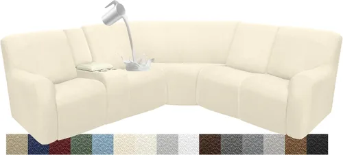 Miniatura 73 de Fundas impermeables de sofá reclinable modular para sofás reclinables, lavable en forma de L, para perros, fundas elásticas para sofá reclinable