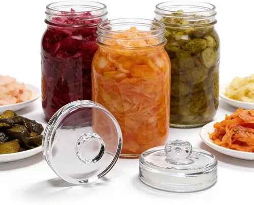 Miniatura 2 de Paquete de 4 pesos de fermentación con mango de fácil agarre, pesas de fermentación de vidrio para frascos Mason de boca ancha, kit de fermentación