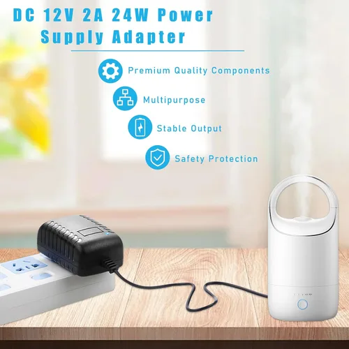Miniatura 4 de Ziciner Convertidor de CA a CC, 100-240V a 12V 2A 24W Convertidor AC/DC, toma de encendedor de cigarrillos de automóvil, transformador de adaptador