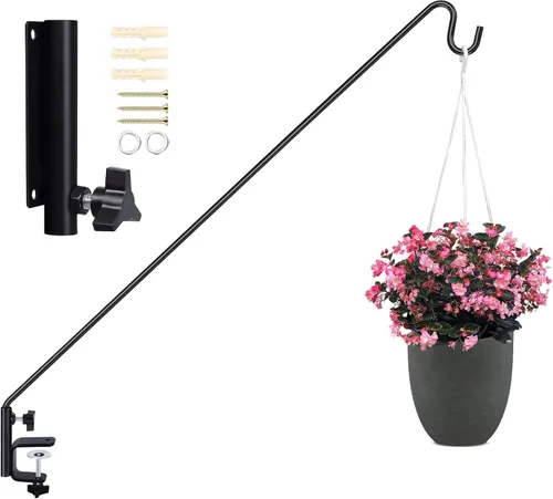 Miniatura 16 de MIXXIDEA Kit de montaje para colgar en riel de cubierta de valla de 11 pulgadas de largo, gancho decorativo resistente para comederos de pájaros