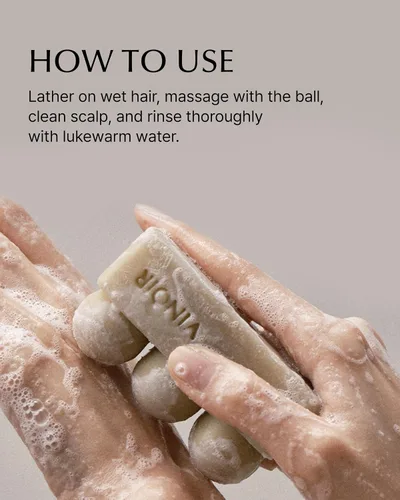 Miniatura 6 de VINOIR Decanting Shampoo Bar LE PIQUE-NIQUE - Jabón limpiador masajeador de cuero cabelludo con burbujas ricas - Cabello nutritivo y saludable