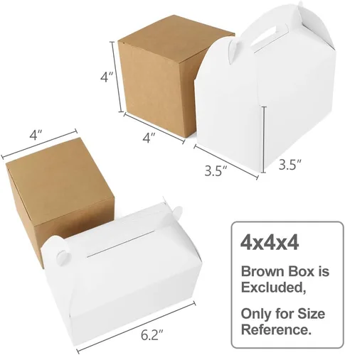Miniatura 3 de ValBox Paquete de 30 cajas de regalo de papel blanco a dos aguas, caja de regalo para fiestas de cumpleaños de niños, boda, baby shower, 6.2 x 3.5 x