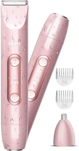 Afeitadoras eléctricas Ufree para mujer, recortadoras de bikini de doble cabeza, afeitadora eléctrica para el vello púbico del cuerpo para la cara,