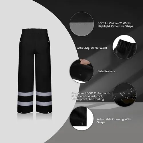 Miniatura 15 de TCCFCCT Chaqueta de lluvia de alta visibilidad para hombre, impermeable, abrigo de lluvia de alta visibilidad para hombres y mujeres con capucha