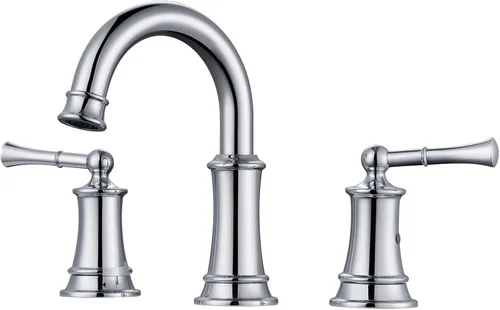 Miniatura 7 de Grifo de baño de oro cepillado de 4 pulgadas, grifo de baño de 2 manijas de 3 agujeros, grifo de baño de latón antiguo con manguera de suministro