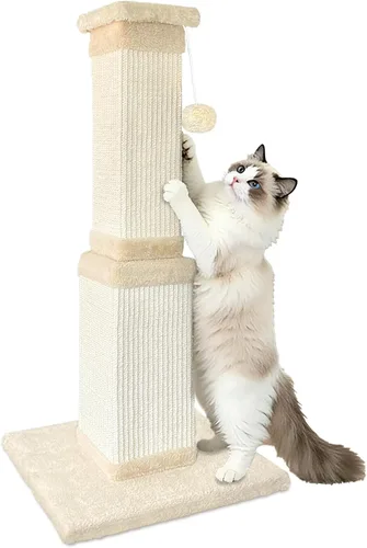 Poste rascador para gatos grandes, rascador de gatos para gatos de interior y adultos, poste rascador de sisal resistente para proteger muebles, 32
