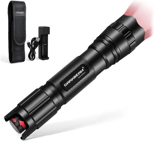 DARKBEAM Linterna IR para suplemento de visión nocturna, luz LED de flash infrarroja de 850 nm recargable, iluminador de largo alcance continuo