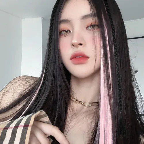 Miniatura 9 de KALLORY 4 extensiones de cabello trenzado con clip, largo frontal y flequillo, 19.68 pulgadas, trenzas sintéticas para mujeres y niñas