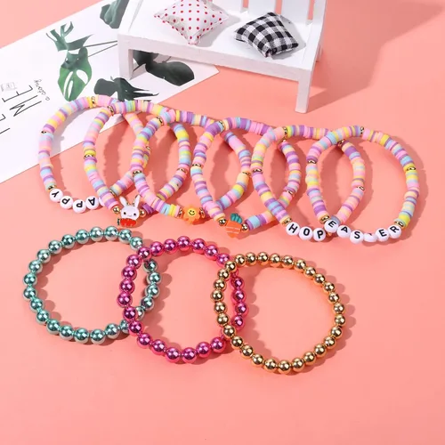 Miniatura 208 de Surfer Heishi - Pulseras apilables para mujer, apilables, de vinilo arcoíris, disco de arcilla, pulseras elásticas para la amistad, joyería bohemia
