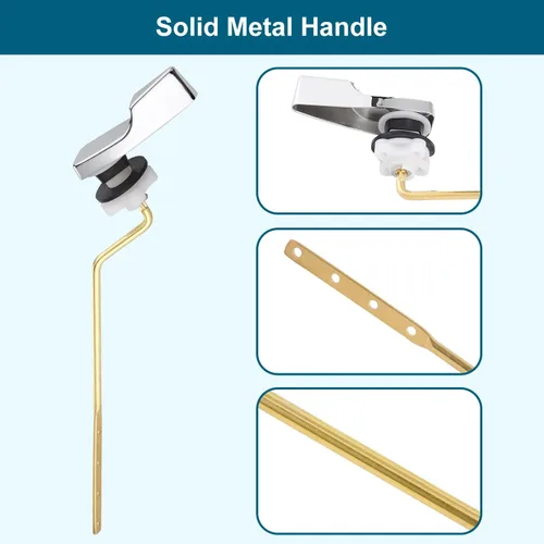 Miniatura 4 de Kit de reemplazo de mango de inodoro de metal universal Hygie Rinse de 2 piezas - Montaje lateral compatible con American Standard/Mansfield/Gerber